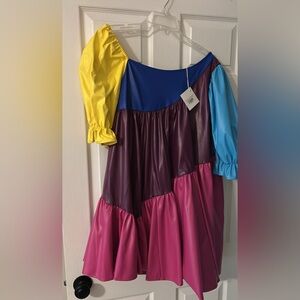 Queen of Sparkles - Leather Asymmetrical Dress